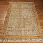 Hand Block Print Cotton Bronze Bordered Area Rug