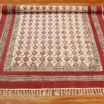 Hand Block Printed Red Cotton Area Rug