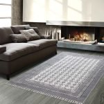 Hand Block Printed Crafted Grey Cotton Rug