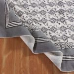 Hand Block Printed Crafted Grey Cotton Rug