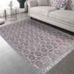 Hand Block Printed  Blue Out Door Large Rug