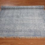 Abstract Hand Block Printed Grey Area Rug