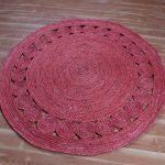 Hand Braided Natural Red Jute Round Area Rug