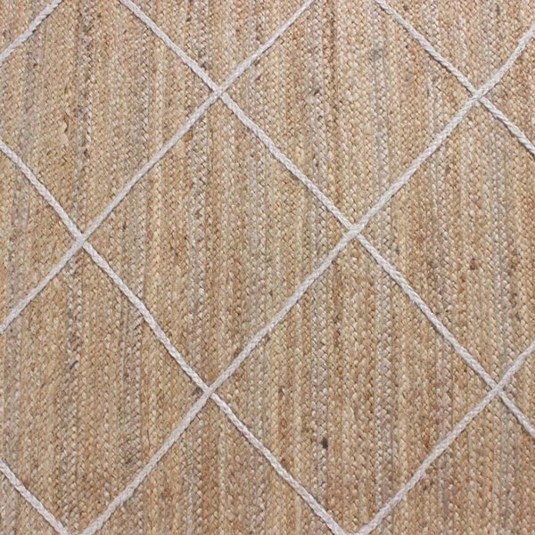 Hand Braided Beige Square Checked Jute Office Area Rug - Image 8