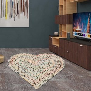 Colorful Heart-Shaped Cotton Rug Perfect Gift For Her Decor