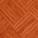 Orange Hand Braided Geometric Jute Rug