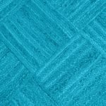 Natural Jute Handmade Rug with Turquoise Check Pattern