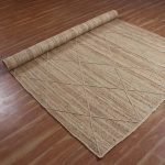 Hand Braided Jute Geometric Beige Square Area Rug