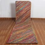 Handmade Cotton And Jute Multicolor Kitchen Area Runner