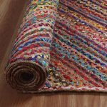 Handmade Cotton And Jute Multicolor Kitchen Area Runner