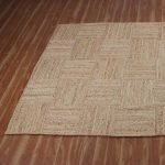 Handmade Natural Jute Geometric Beige Checked Area Rug