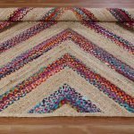 Hand Braided Multicolor Cotton and Jute Rectangle Rug