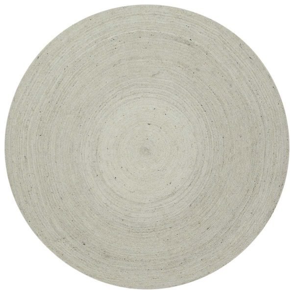 Hand Braided White Jute Round Rug Inspired Home Decor