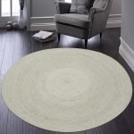 Hand Braided White Jute Round Rug Inspired Home Decor