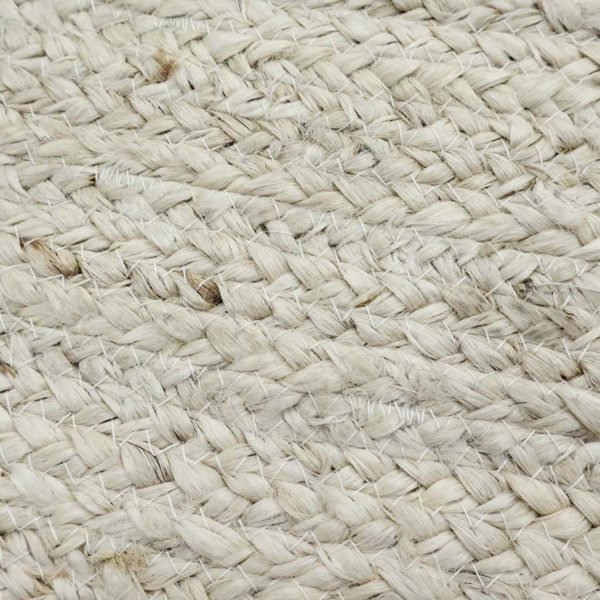 Hand Braided White Jute Round Rug Inspired Home Decor - Image 5