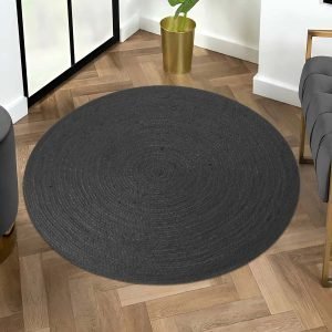 Handcrafted Circular Geometric Jute Area Rug