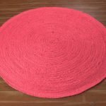 Handcrafted Pink Circular Geometric Jute Frontway Area Rug