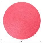 Handcrafted Pink Circular Geometric Jute Frontway Area Rug