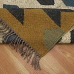 Hand Woven Wool Jute Kilim Yellow Area Rug