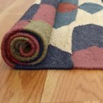 Wool Jute Geometric Handwoven Pink Blue Rug