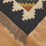 Wool Jute Green Handwoven Kilim Area Rug