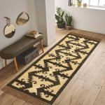 Modern Wool Jute Black Kilim Handwoven Rug