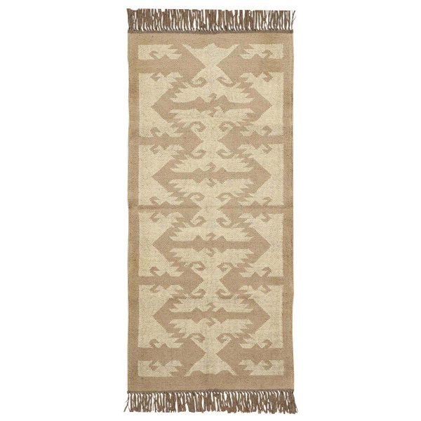 Home Decor Brown Wool Jute Kilim Runner Office Area Rug