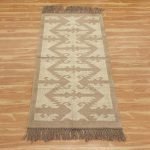 Home Decor Brown Wool Jute Kilim Runner Office Area Rug