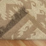 Home Decor Brown Wool Jute Kilim Runner Office Area Rug