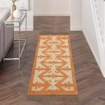 Hand Woven Kilim Jute Runner Orange Rug