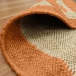 Hand Woven Kilim Jute Runner Orange Rug