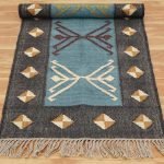 Hand Woven Wool Jute Grey Runner Rug