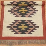 Indian Hand Woven Wool Jute Beige Traditional Area Rug