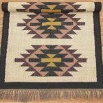 Indian Hand Woven Wool Jute Kilim Black Large Area Rug