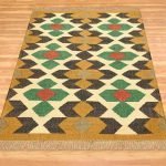 Geometric Wool Jute Kilim Handwoven living Area Rug