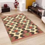 Handwoven Wool Jute Kilim Geometric Rug