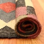 Handwoven Wool Jute Kilim Geometric Rug