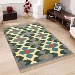 Indian Hand Woven Wool Jute Kilim Large Area Rug