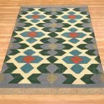 Indian Hand Woven Wool Jute Kilim Large Area Rug