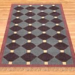 Indian Hand Woven Gray Wool Jute Kilim Area Rug