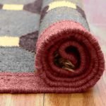 Indian Hand Woven Gray Wool Jute Kilim Area Rug