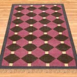 Handwoven Pink Jute Wool Kilim Southwestern Area Rug