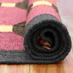 Handwoven Pink Jute Wool Kilim Southwestern Area Rug