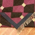 Handwoven Pink Jute Wool Kilim Southwestern Area Rug