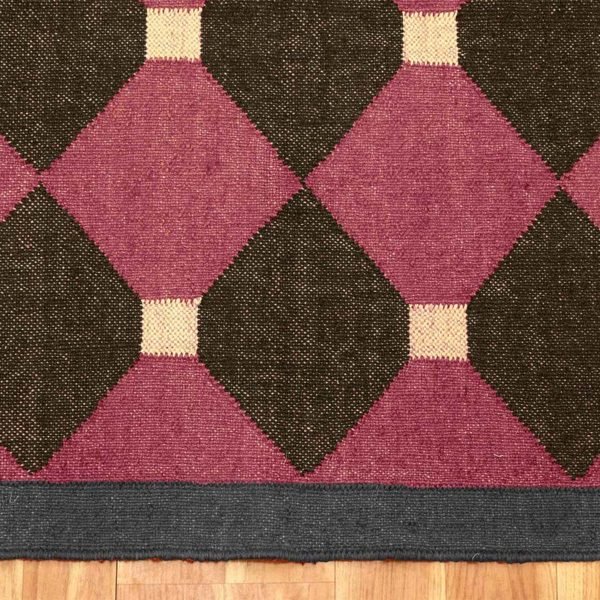 Handwoven Pink Jute Wool Kilim Southwestern Area Rug - Image 7