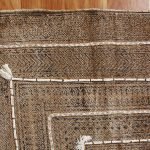 Hand Block Printed Thread Work Cotton Brown Area Rugs