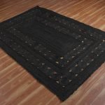 Large Indian Hand Braided Black Jute Area Rug