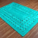 Large Indian Hand Braided Turquoise Jute Area Rug