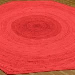 Jute Red Hand Braided Octagon Door Way Rugs