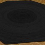 Octagonal Black Jute Hand Braided Doorway Rugs